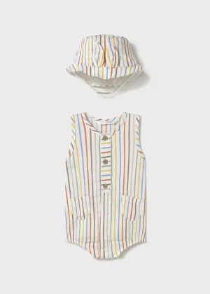 Mayoral 1603 Romper and Hat In Stock Now
