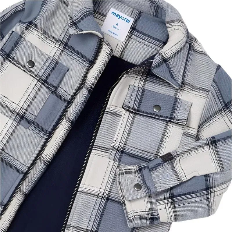 Mayoral Boy Blue Checked Overshirt