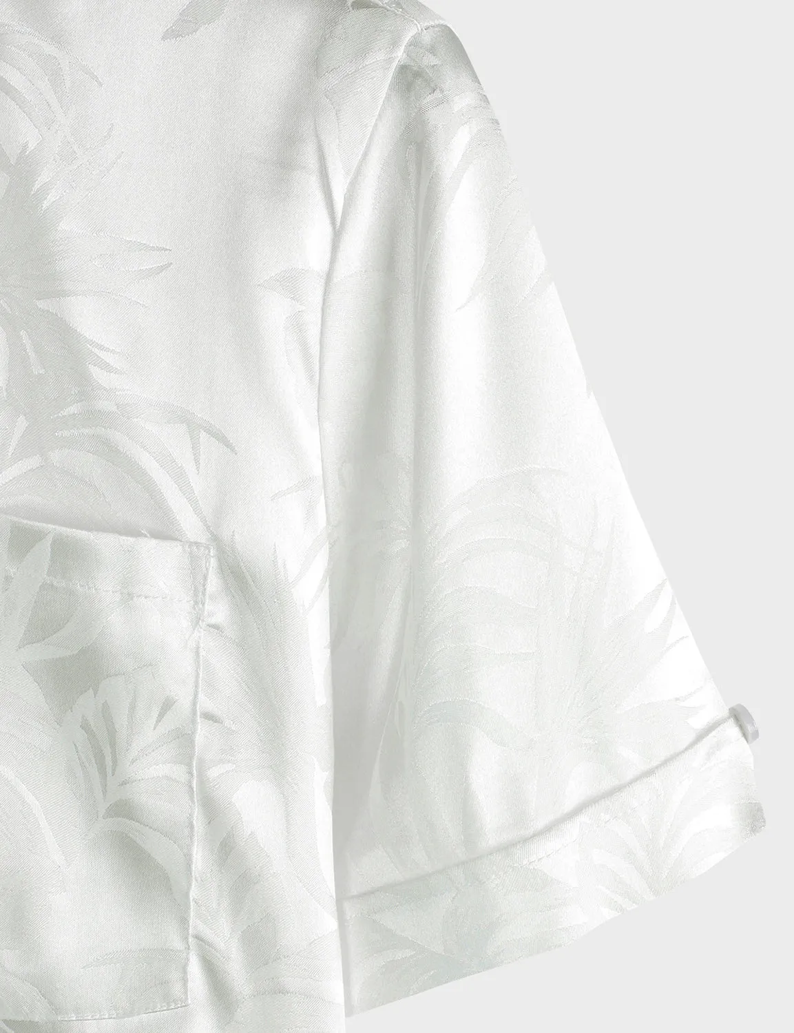 Men's Jacquard Vintage Elegant Button Up Pocket Short Sleeve Casual Shirt