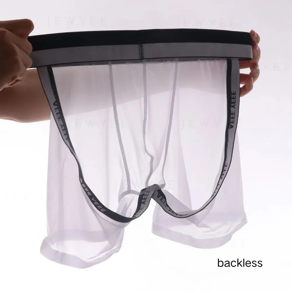 Men's See-through Ice Silk backless Underpants (2-Pack) - JEWYEE AY 851