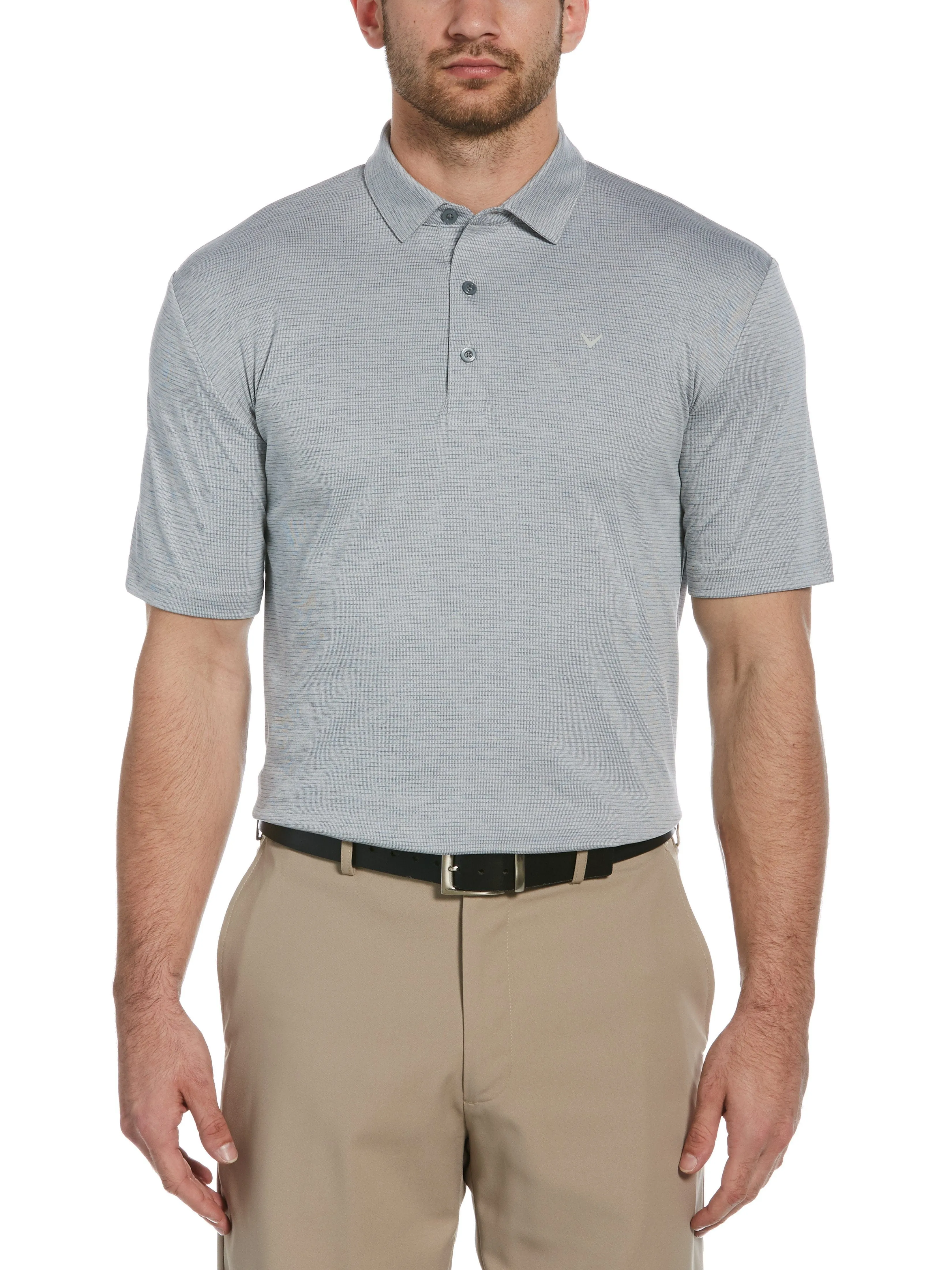 Mens Solid Textured Polo