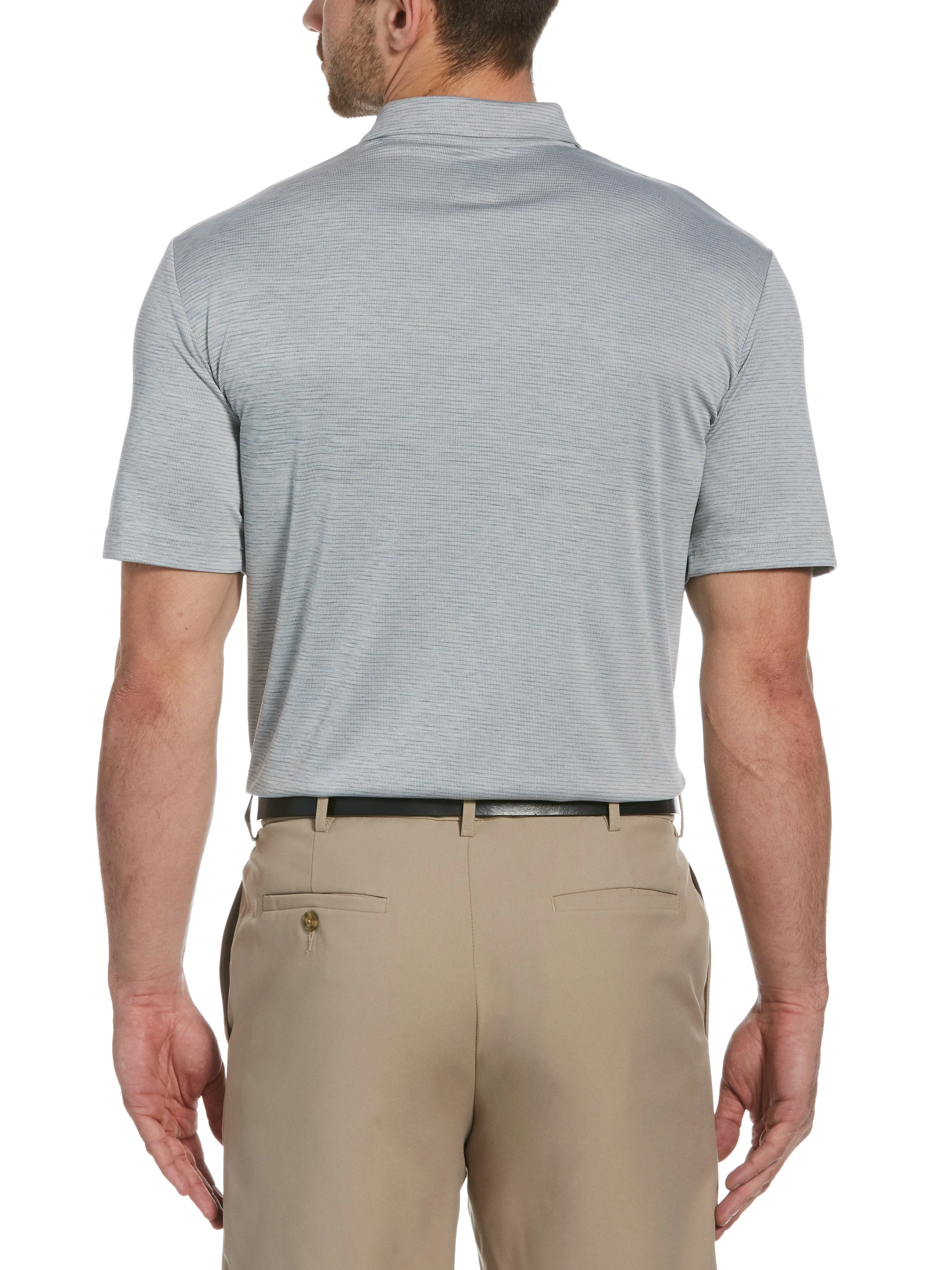 Mens Solid Textured Polo