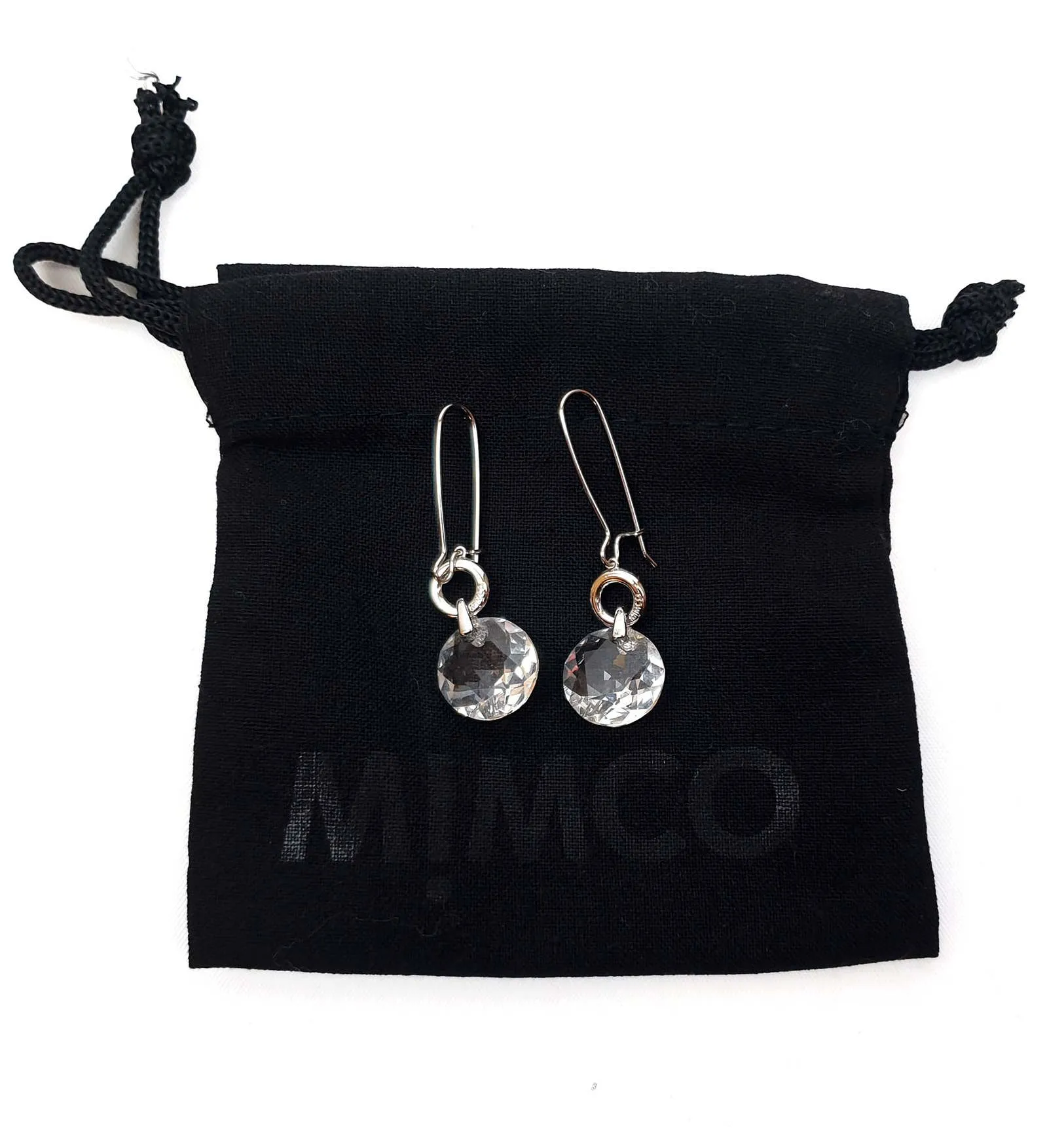 Mimco transparent faux diamond drop earrings
