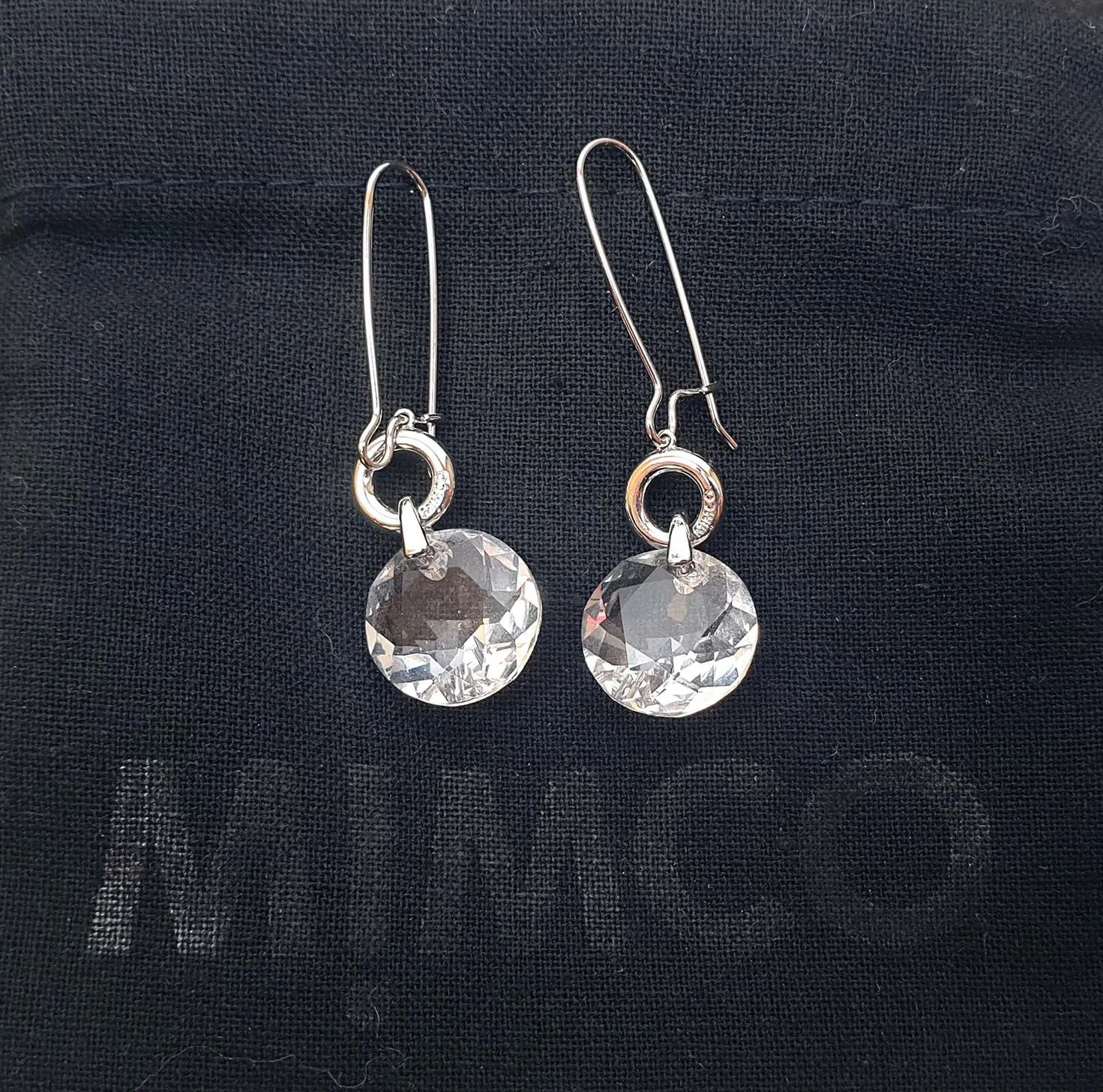 Mimco transparent faux diamond drop earrings