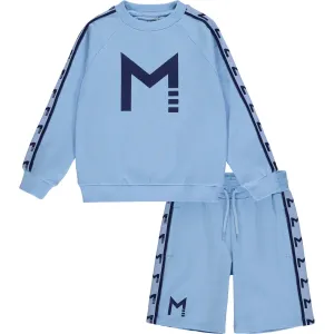 MITCH - Massachusetts Tape Sweatshirt Short Set - Light Blue