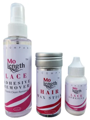 Mo Length Lace Glue, Lace Remover And Wax Stick Bundle Deal