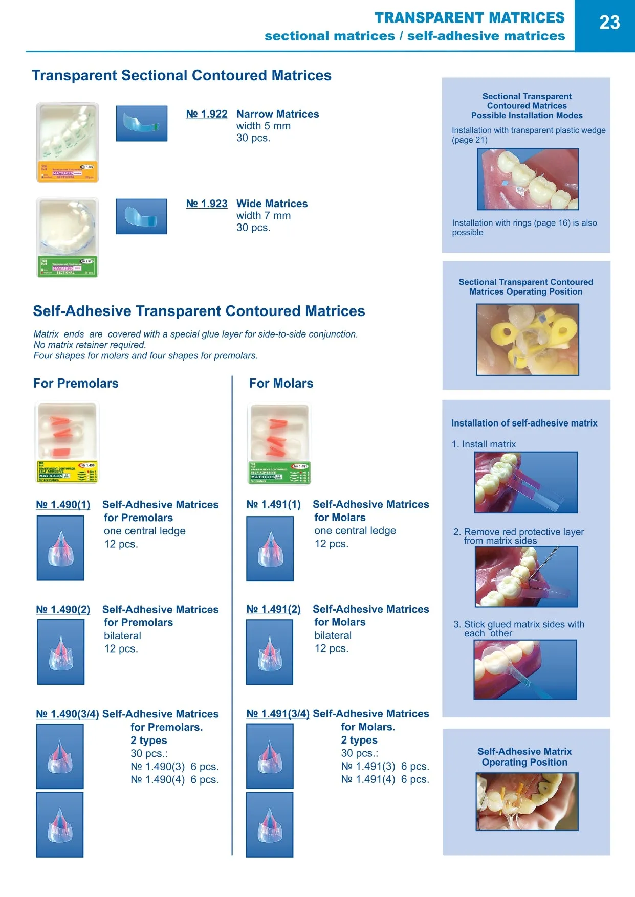 Molar Transparent Contoured Matrices of One Shape 30pcs