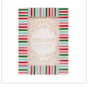 Multicolor Mosaic Stripes Picture Frame,  4"x6"