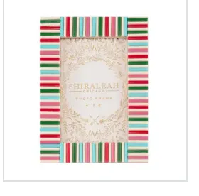 Multicolor Mosaic Stripes Picture Frame,  4"x6"
