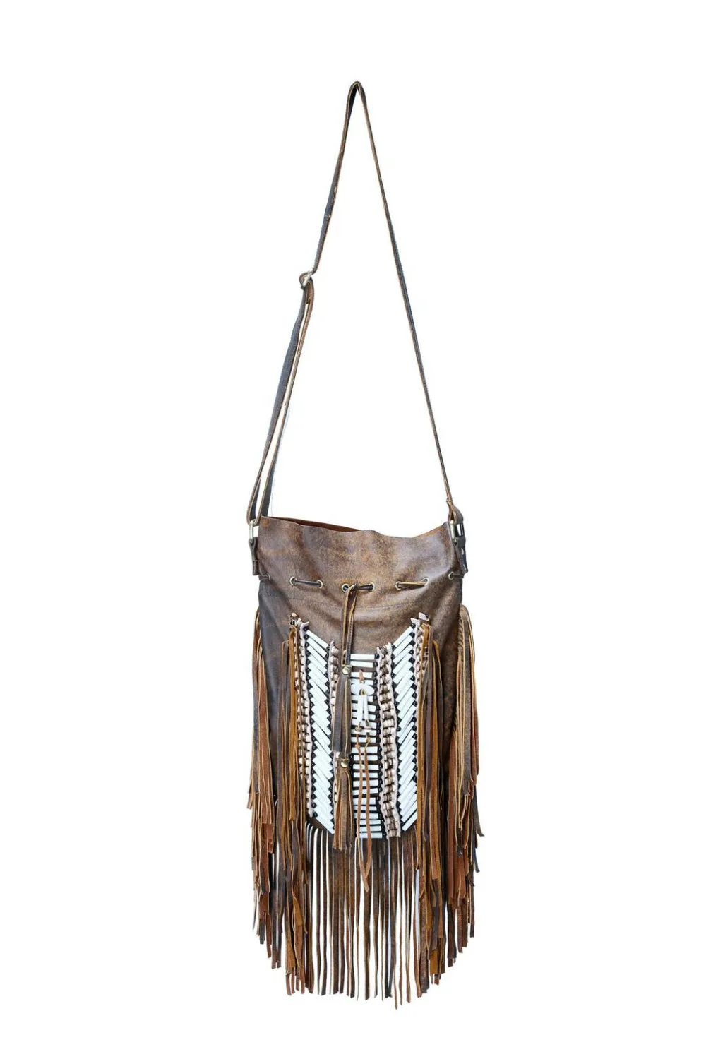 N48G- Big Brown Antique Indian leather Handbag, Native American Style bag. Crossbody bag