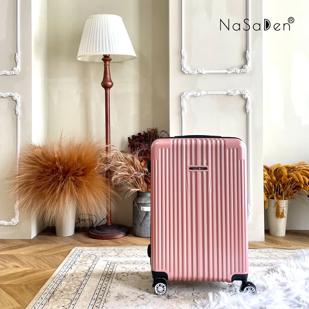 NaSaDen [ Crystal Pink ] 26" Checked/ 29" Checked Zipper Luggage In Stock