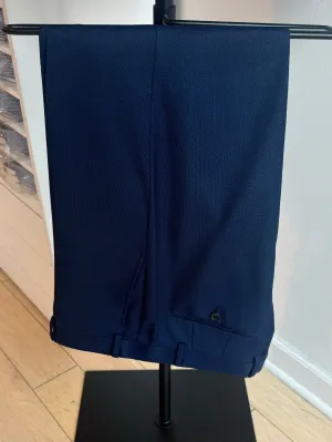 Navy Birdseye Suit Pants