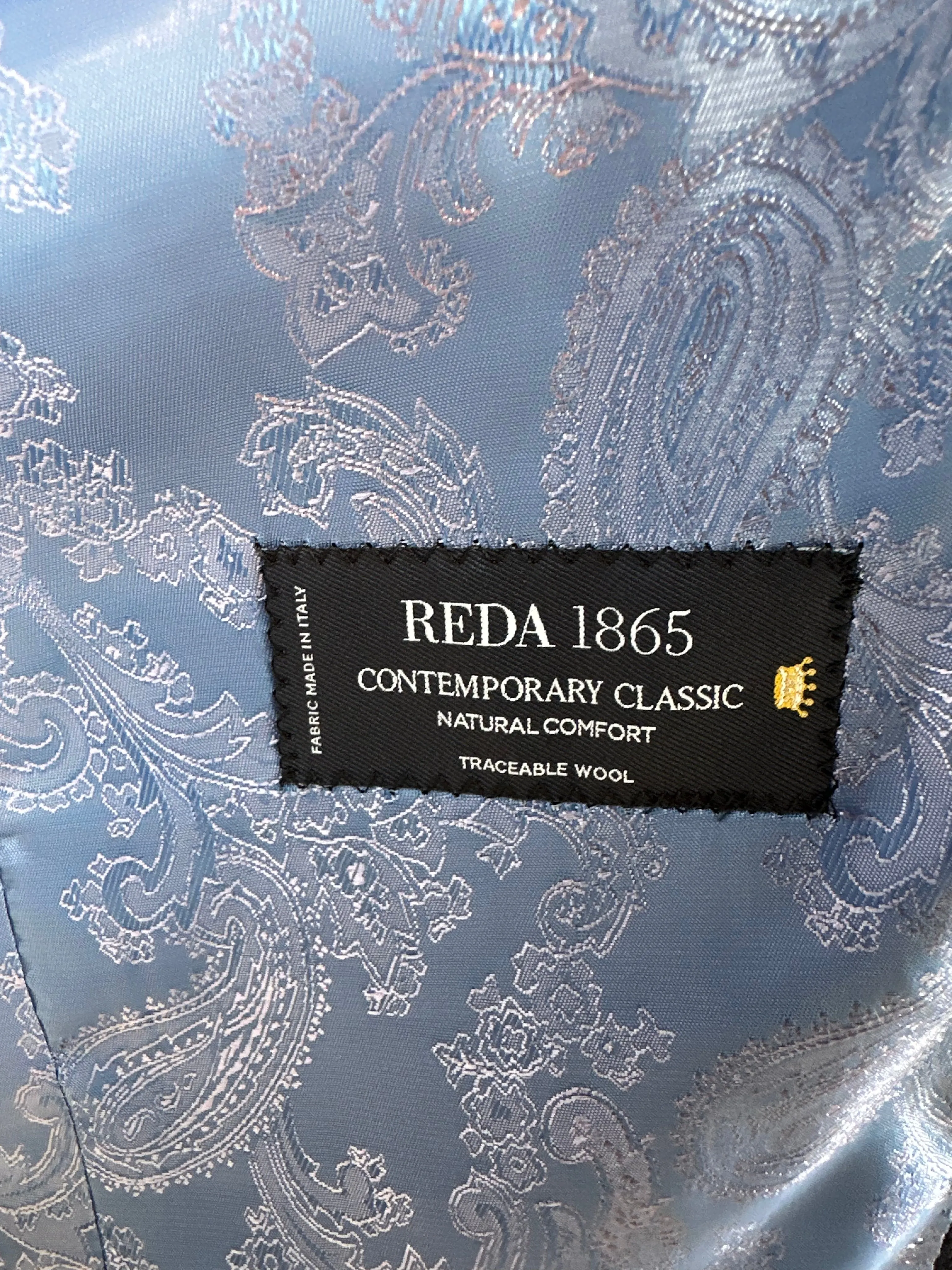 Navy Diamond Weave Premium Italian Suit Coat
