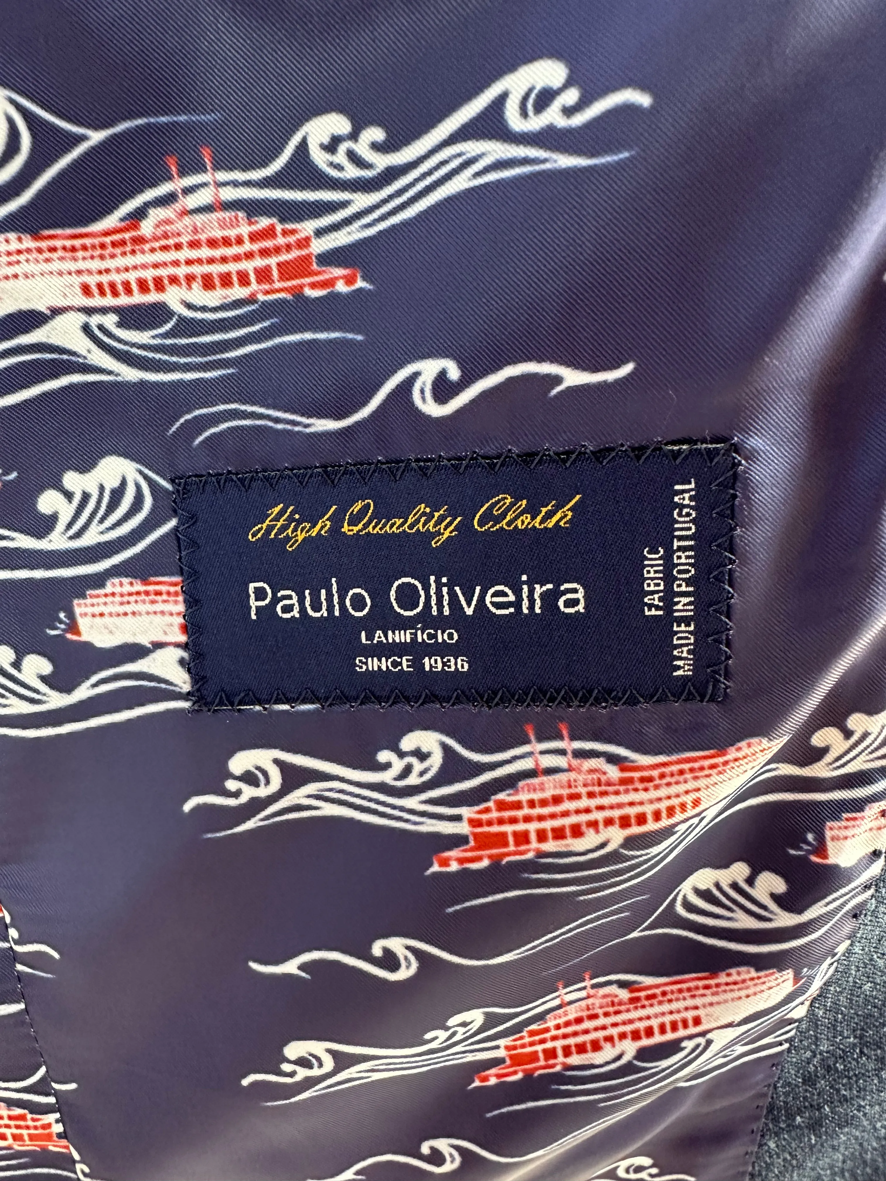 Navy Linen Blend Premium Suit Coat