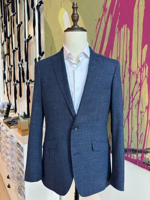 Navy Linen Blend Premium Suit Coat