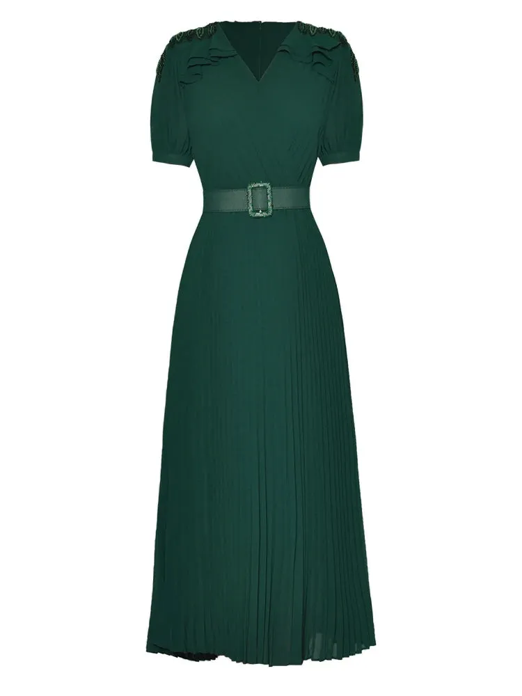 Naya Vintage  Pleated Temperament Dress