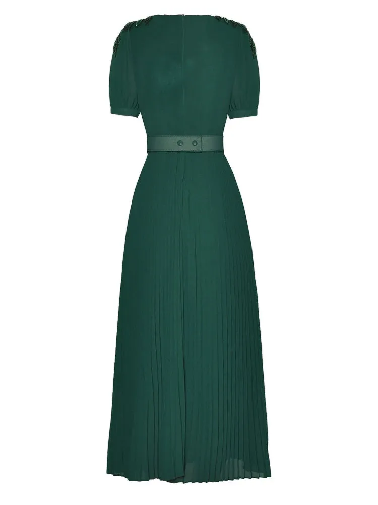 Naya Vintage  Pleated Temperament Dress