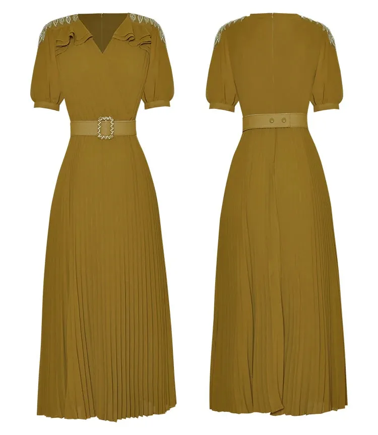 Naya Vintage  Pleated Temperament Dress