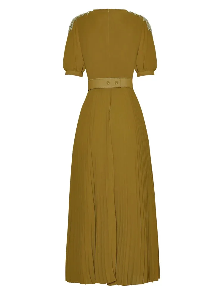 Naya Vintage  Pleated Temperament Dress