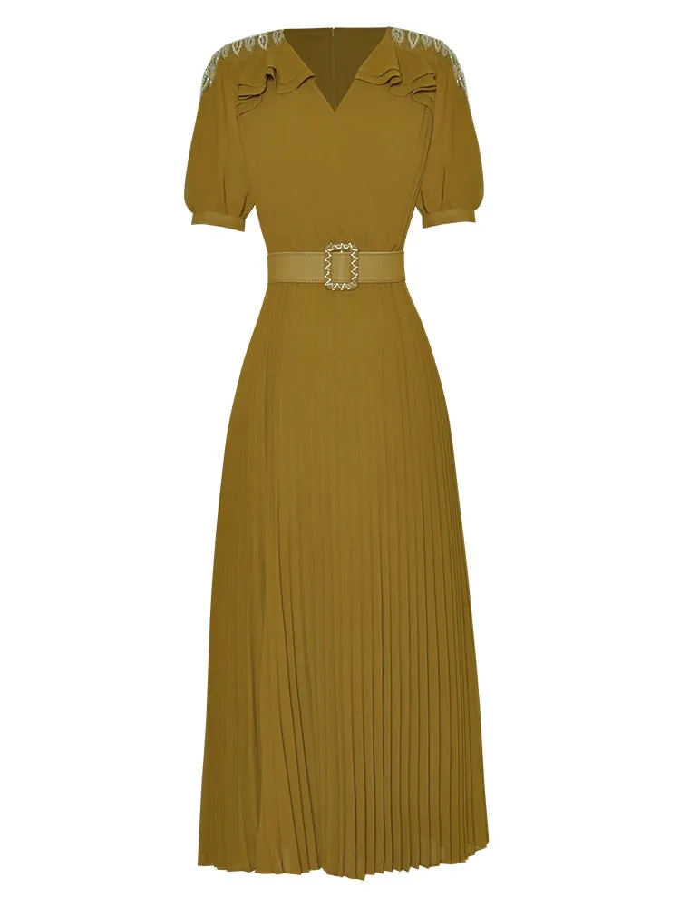 Naya Vintage  Pleated Temperament Dress