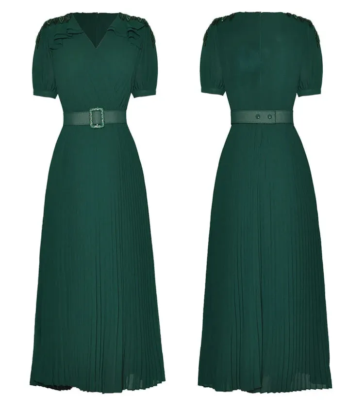 Naya Vintage  Pleated Temperament Dress