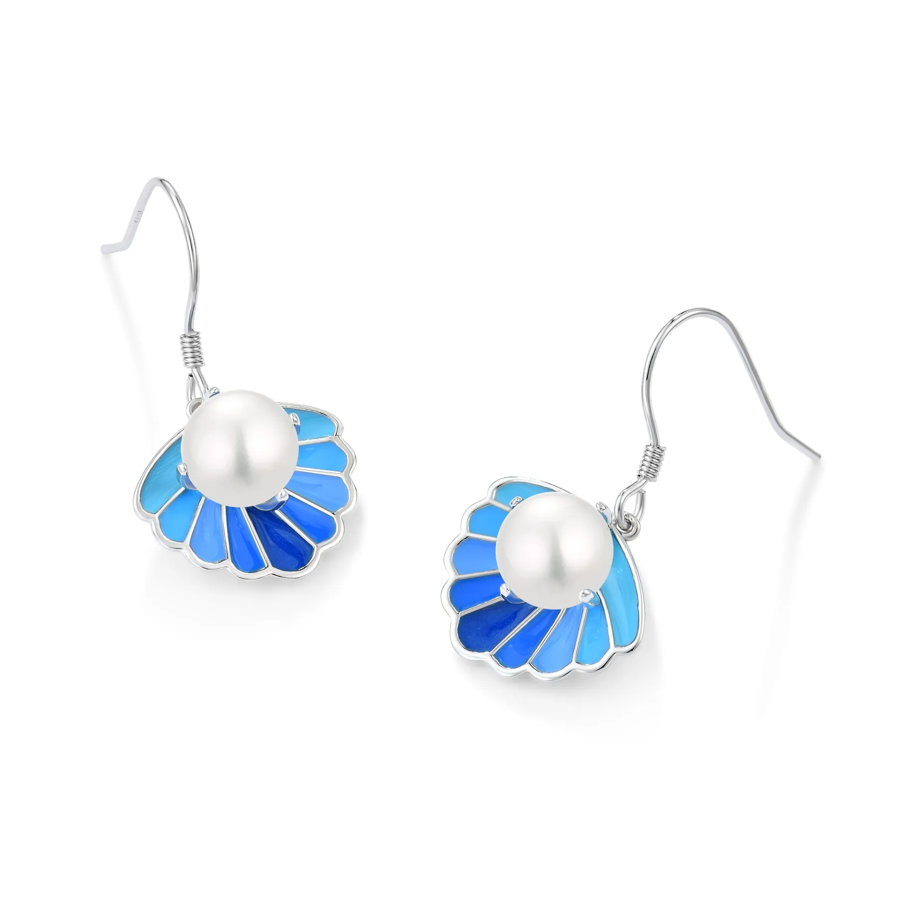 NEBULA FLARE ENAMEL SHELL DROP EARRINGS