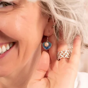 NEBULA FLARE ENAMEL SHELL DROP EARRINGS