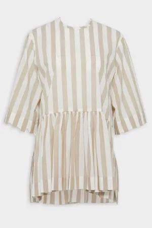 Neta Shirt in Light Brown Bold Stripes