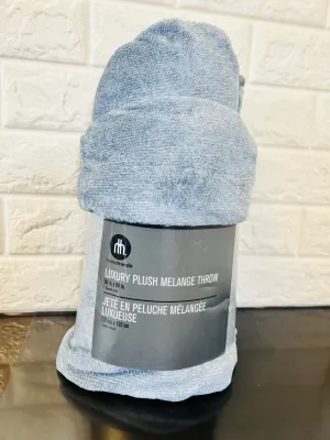 New Hometrends Melange Plush Throw, 50X60, Blue