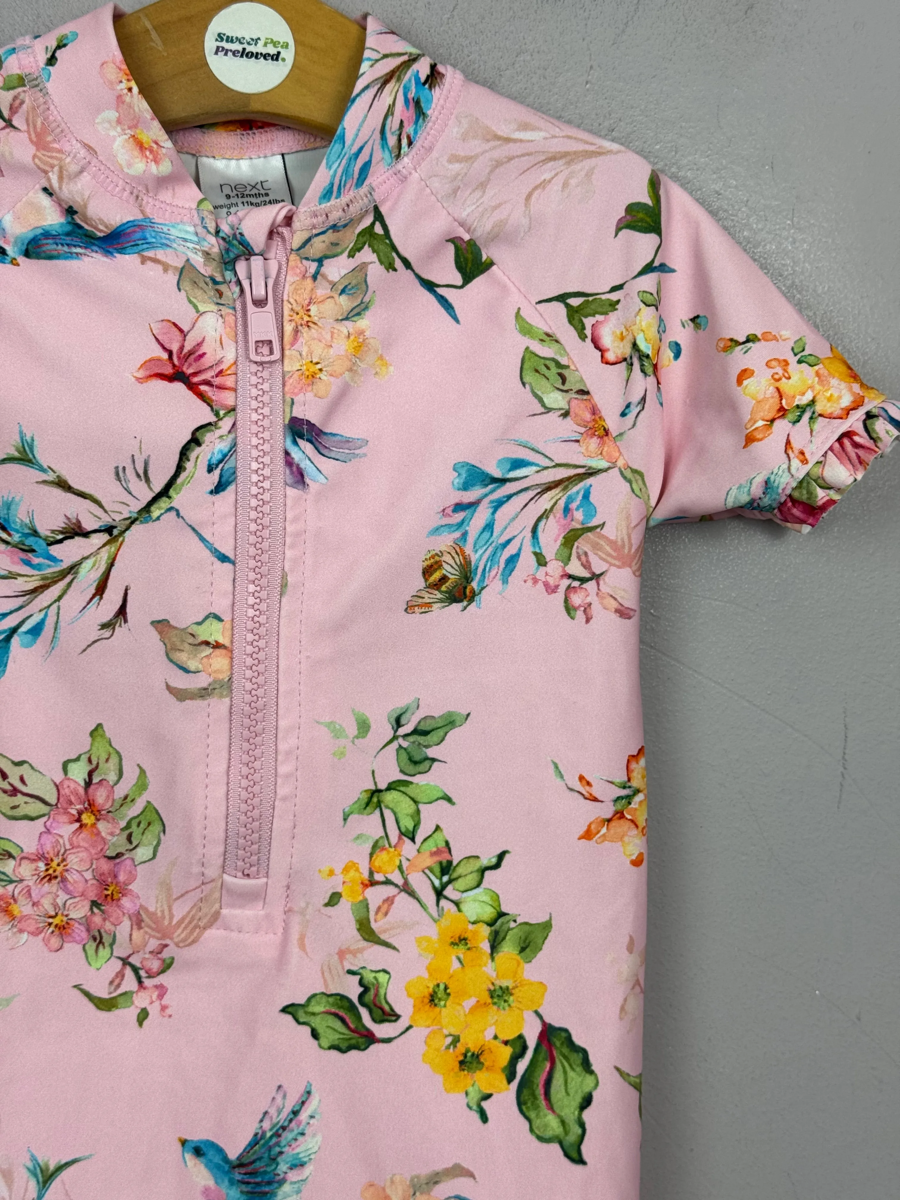 Next Pink Floral Swimsuit 9-12m