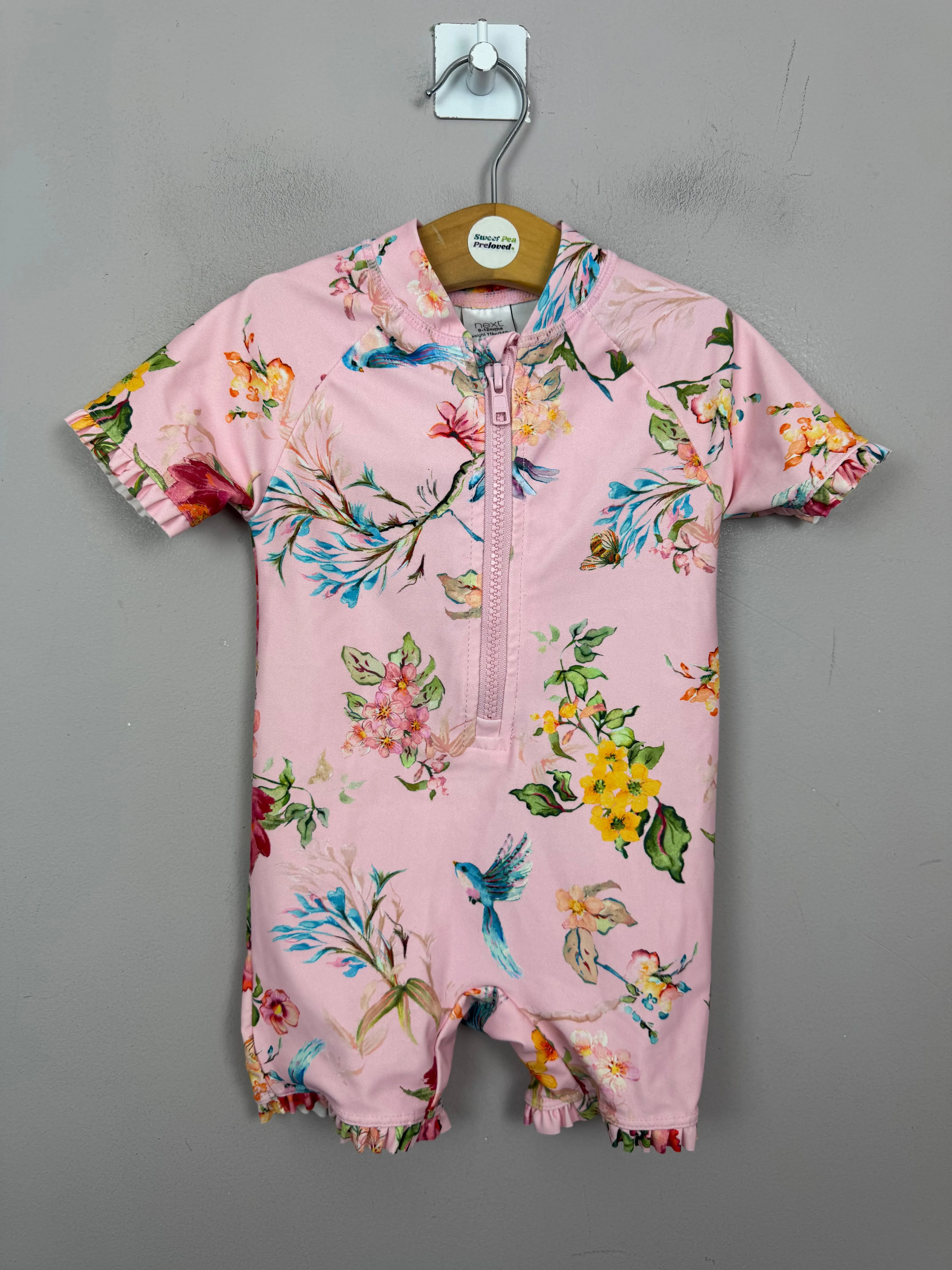 Next Pink Floral Swimsuit 9-12m