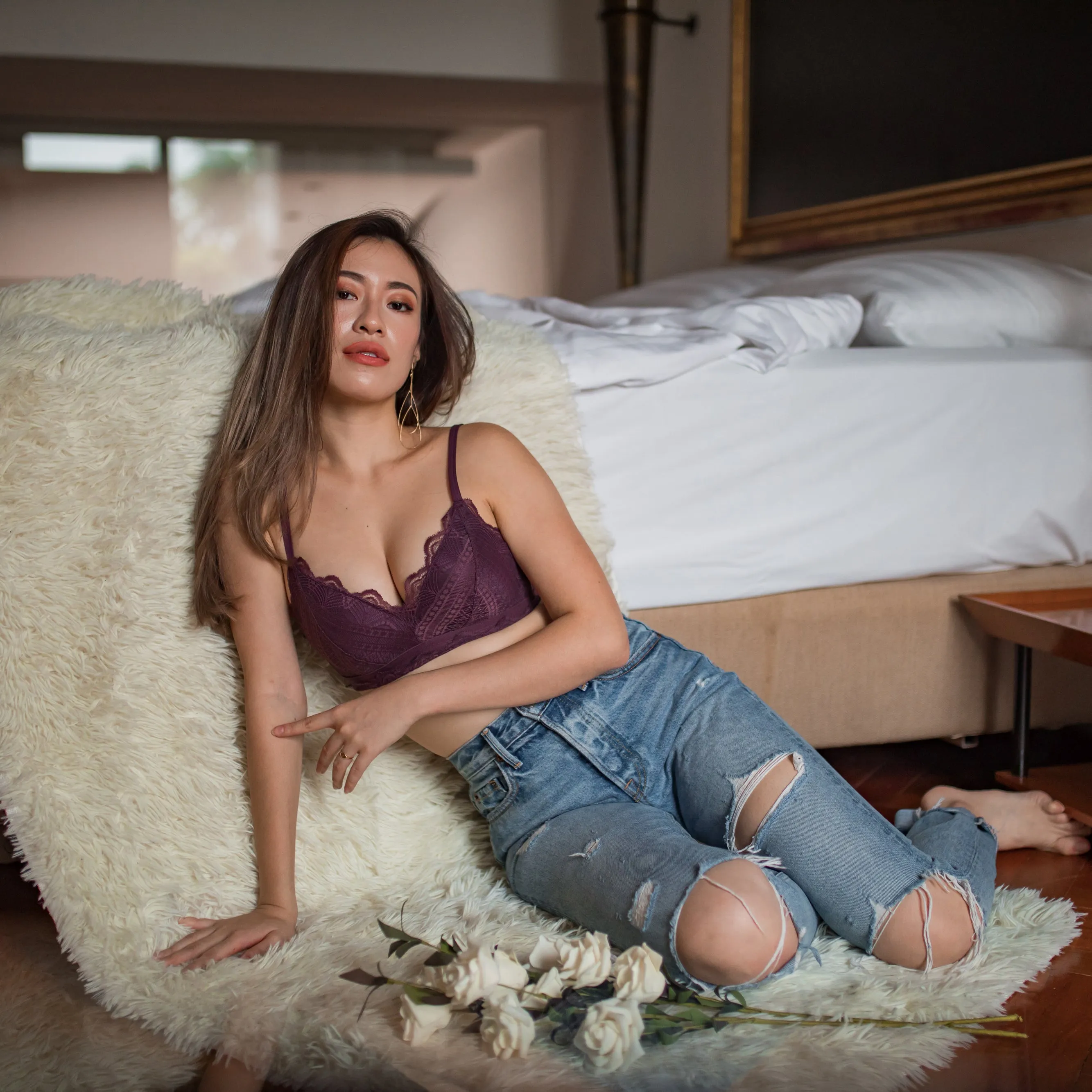 No-Wire Everyday Essential Full Lace Bra in Maroon (Size S & XL Only)