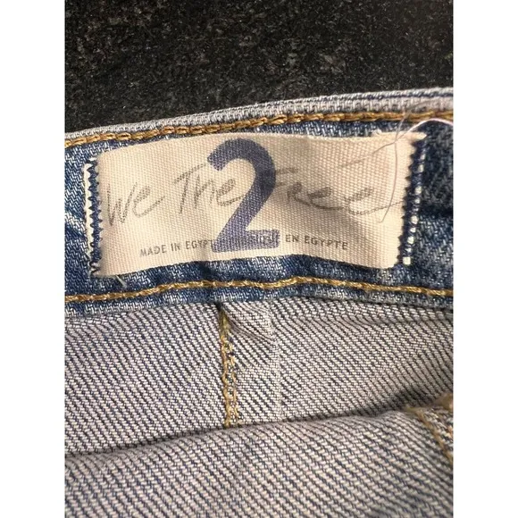 NWT Free People Midnight Magic Denim Jean Miniskirt Sz 2 In Marble Blue MSRP $68