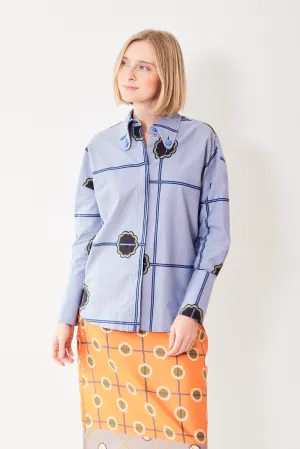 Odeeh Cotton Abstract Trellis Motif Shirt