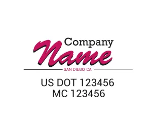 Old School Style Company Name Truck Decal USDOT, 2 Pack