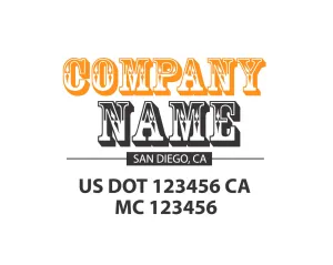 Old School Style Company Name Truck Decal USDOT, 2 Pack