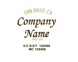Old School Style Company Name Truck Decal USDOT, 2 Pack