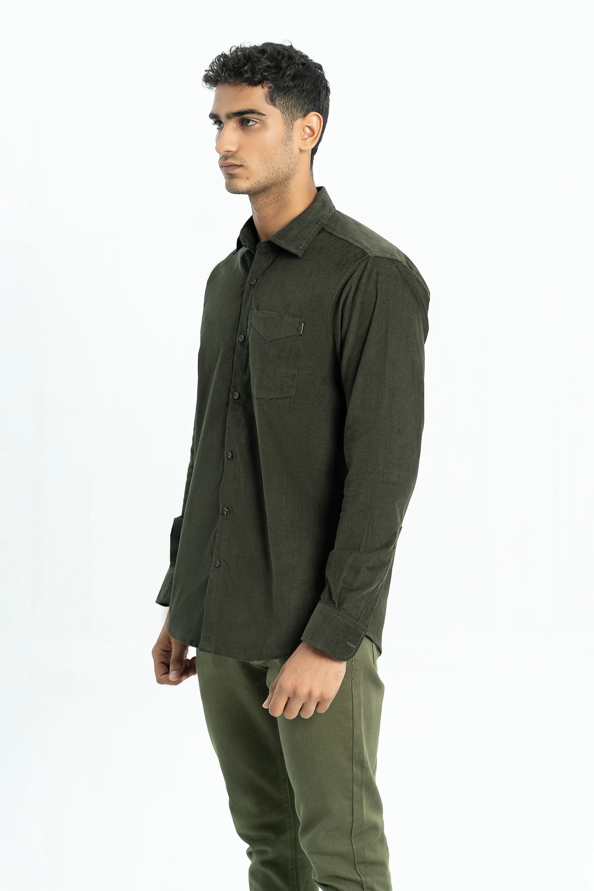 Olive green casual shirt
