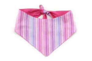Ombre Stripe Tie-On Dog Bandana - Pink