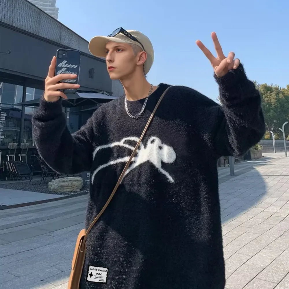 OOC' Casual Spider Pattern Sweater