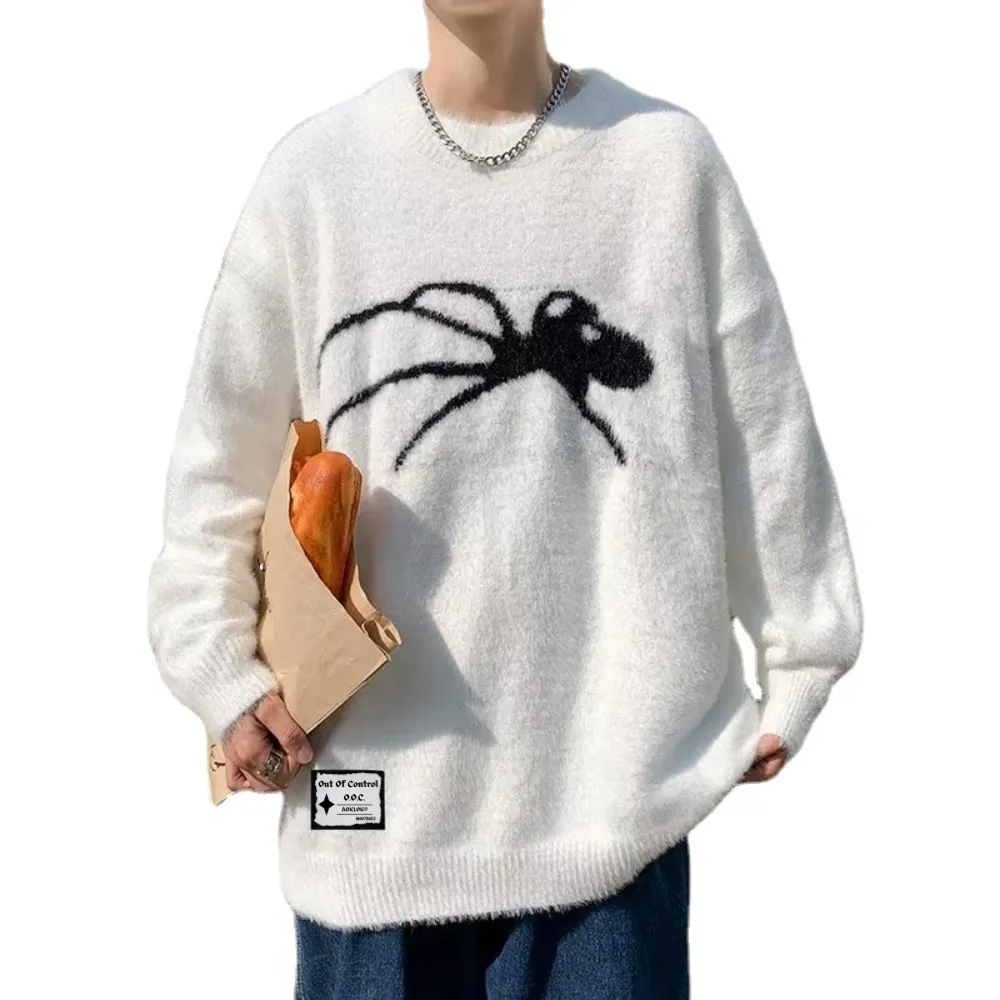 OOC' Casual Spider Pattern Sweater