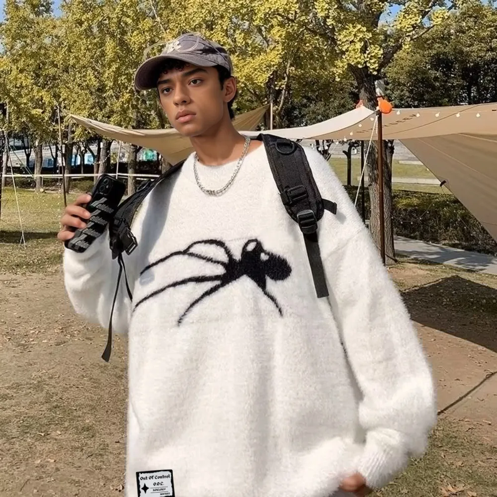 OOC' Casual Spider Pattern Sweater