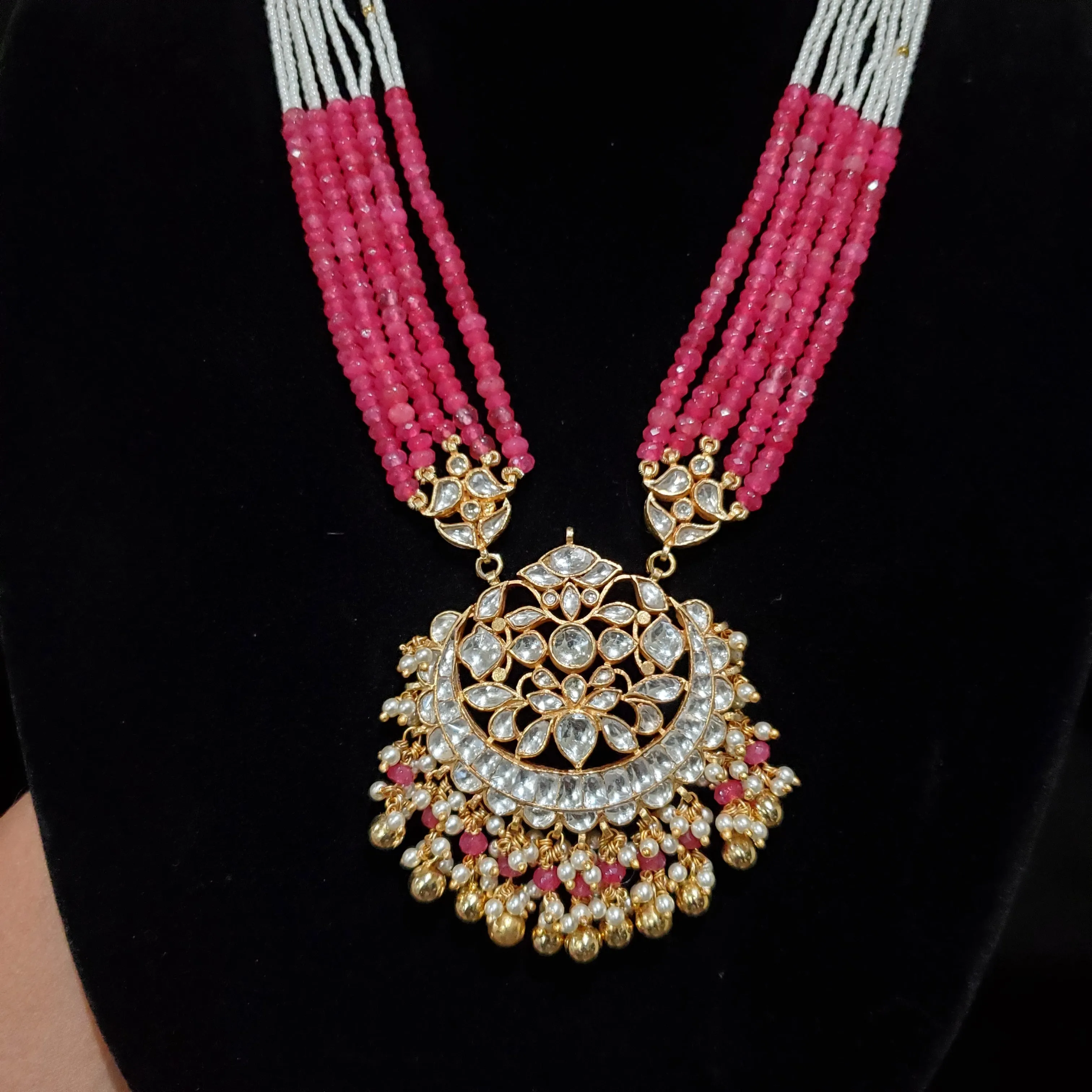 Pachi Kundan Maala With Gold Plating