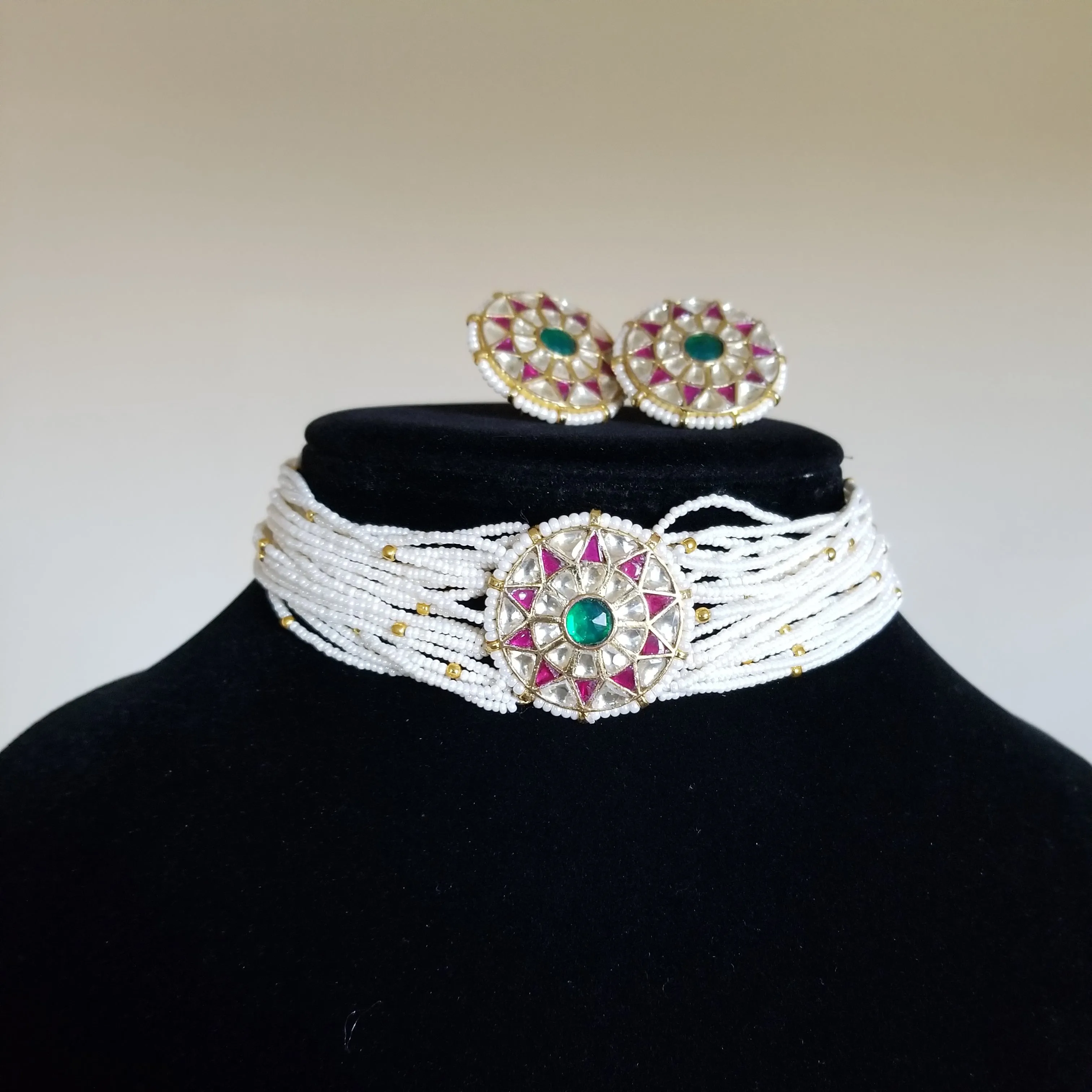 Pachi Kundan Pearl Choker With Gold Plating