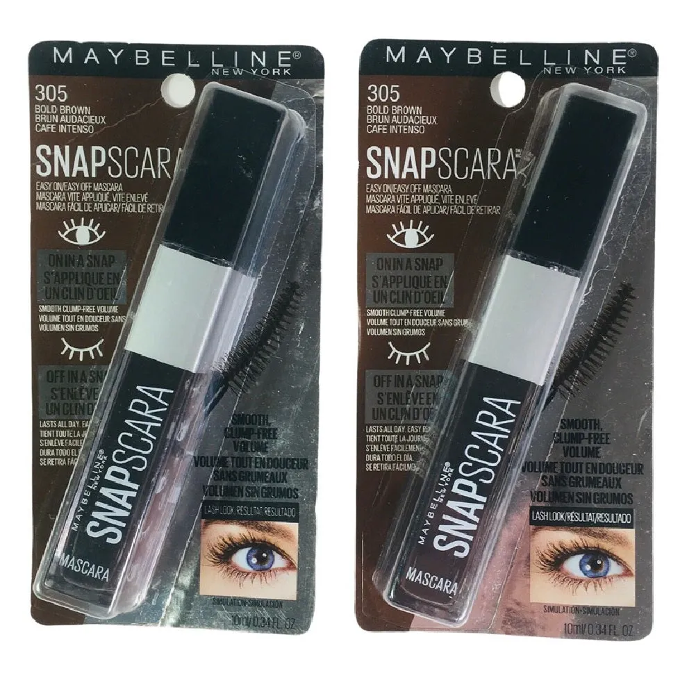 Pack of 2 Maybelline New York Snapscara Washable Mascara, Bold Brown # 305