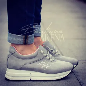 Pantofi casual dama cu sireturi Kilgo gri