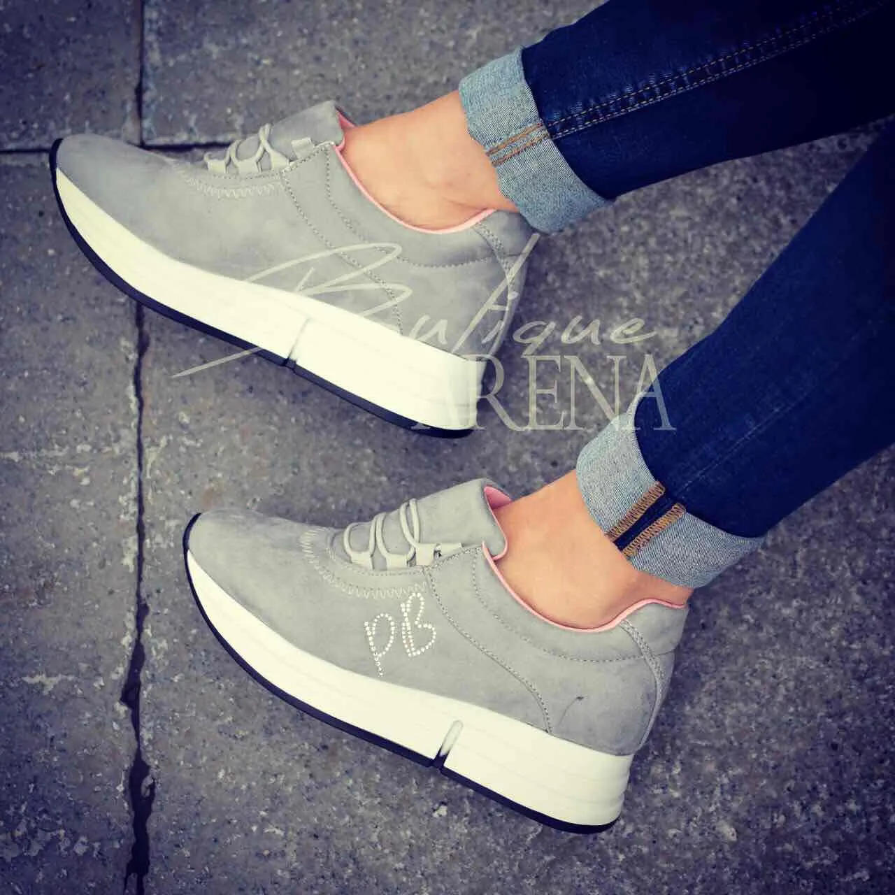 Pantofi casual dama cu sireturi Kilgo gri