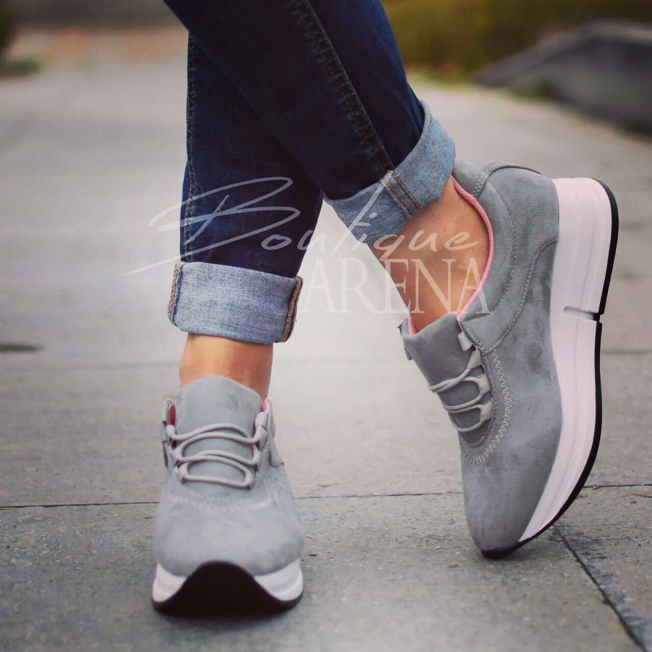 Pantofi casual dama cu sireturi Kilgo gri