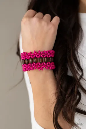 Paparazzi - Bali Beach Retreat - Pink Wood Bracelet