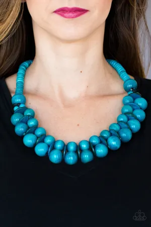 Paparazzi - Caribbean Cover Girl  - Blue Wood Necklace